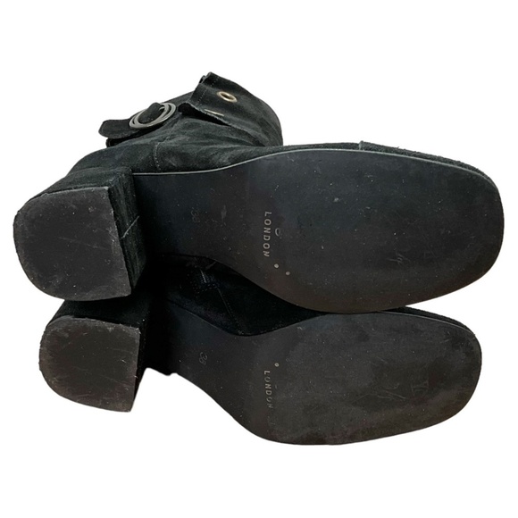 FLY LONDON Black Genuine Suede Leather Texafly Boot Side Zip US Sz 8 Euro Sz 38 - Picture 5 of 7